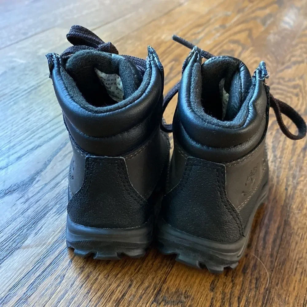 🎉HOST PICK Timberland Infant 5 Premium Leather Boots Mid Waterproof Black Grip